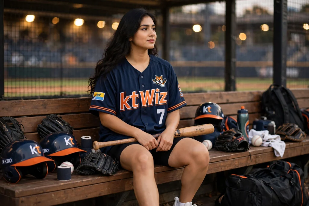 Rain Prompt for Girls Instagram Baseball Dugout Beauty ai prompt