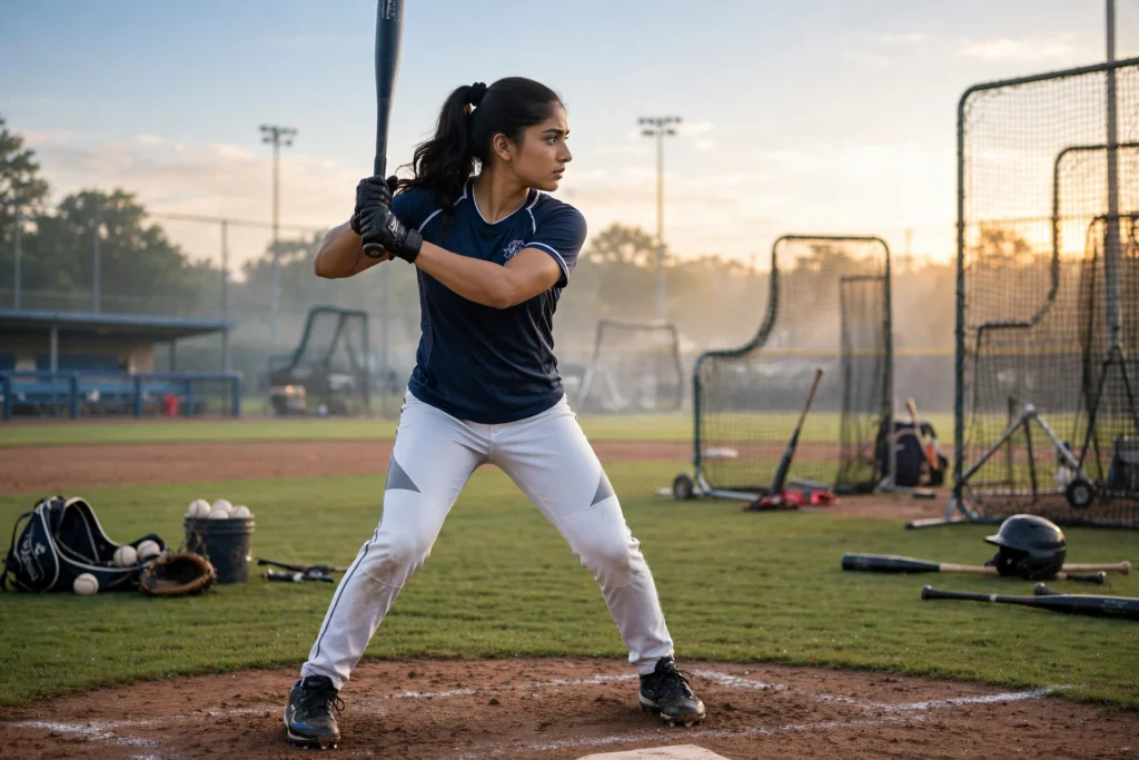 Rain Prompt for Girls Instagram Baseball Practice Session ai prompt