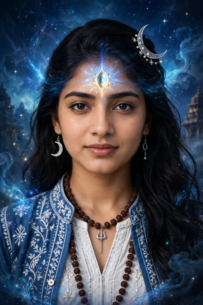 Lord Shiva Prompt for Girl Cosmic Shiva Universe Girl Portrait ai prompt