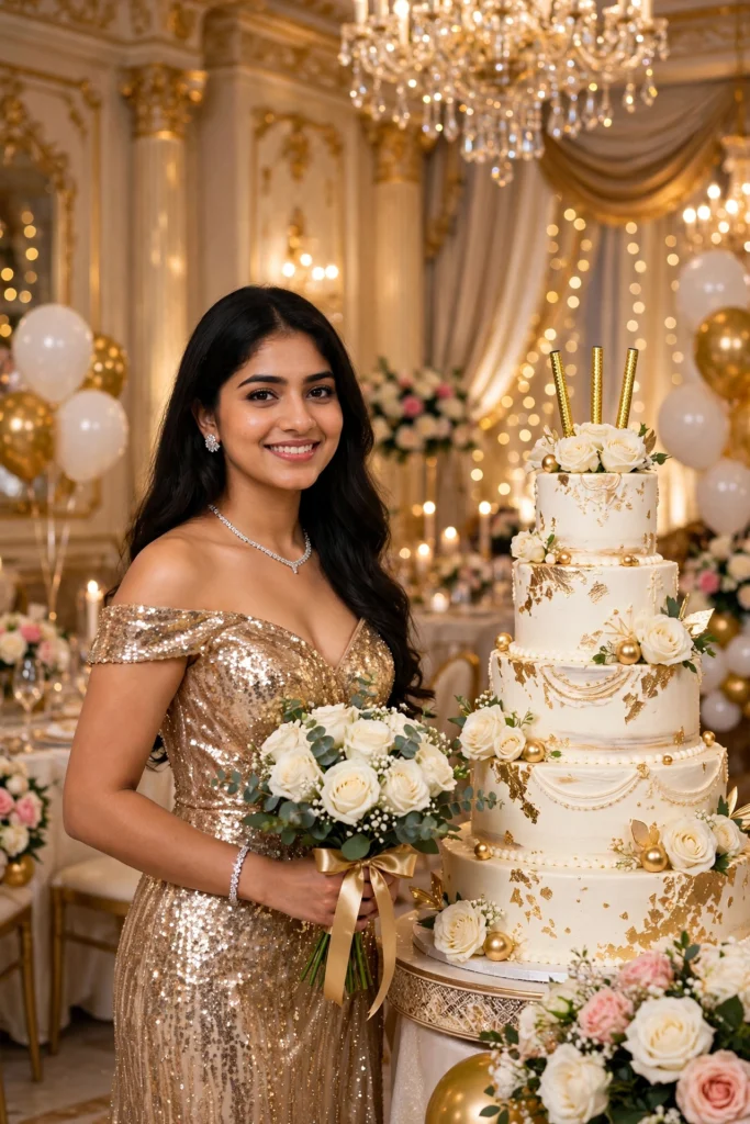 Chatgpt birthday prompts for girls Luxury Birthday Party in a Grand Hall ai prompt