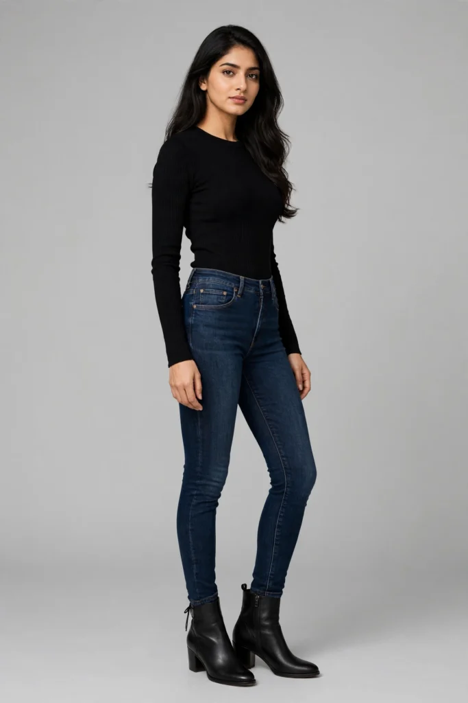 Jeans Top Prompt for Girl Modern Studio Fashion Ai Prompts