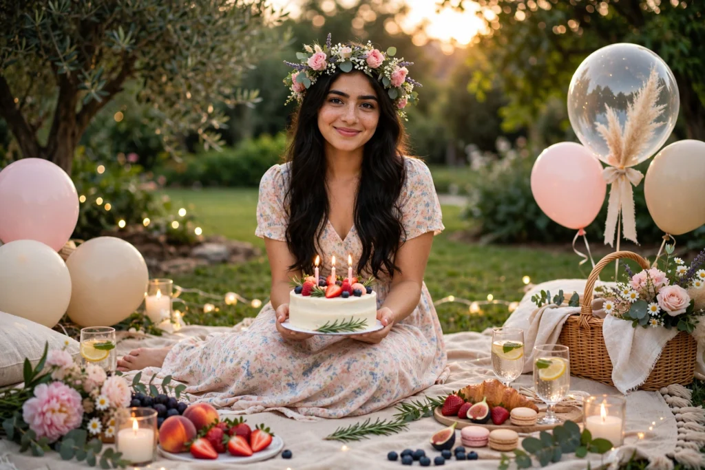 Chatgpt birthday prompts for girls Outdoor Garden Birthday Picnic Ai Prompt