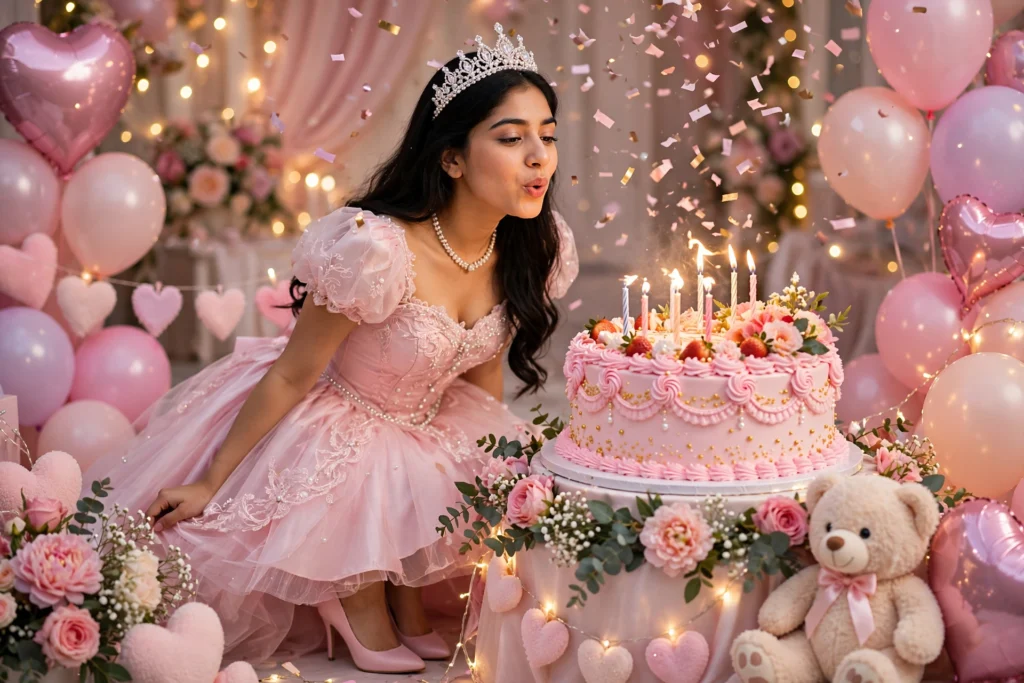 Chatgpt birthday prompts for girls Pink Princess Birthday Celebration ai prompt