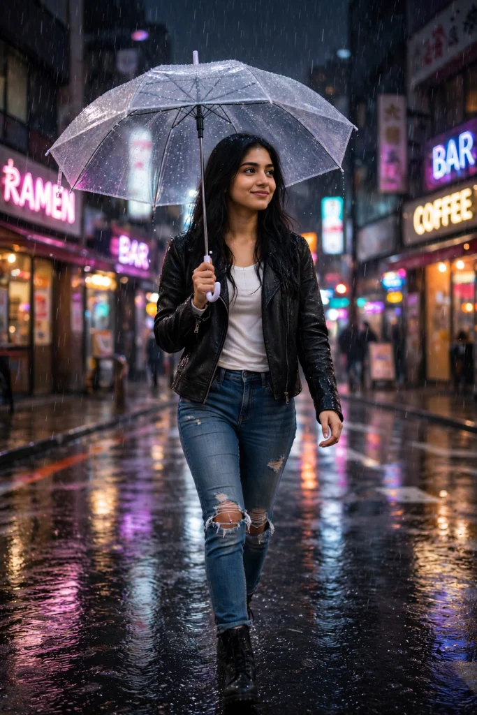 Chatgpt birthday prompts for girls Rainy Street Aesthetic Ai prompt