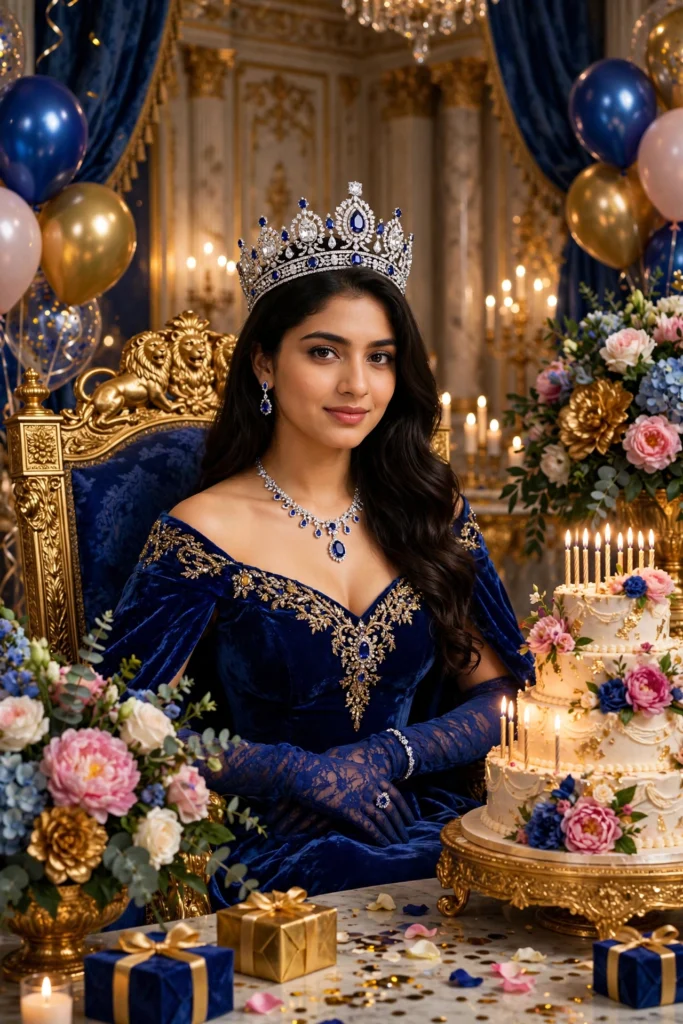 Chatgpt birthday prompts for girls Royal Queen Birthday Portrait Ai Prompt