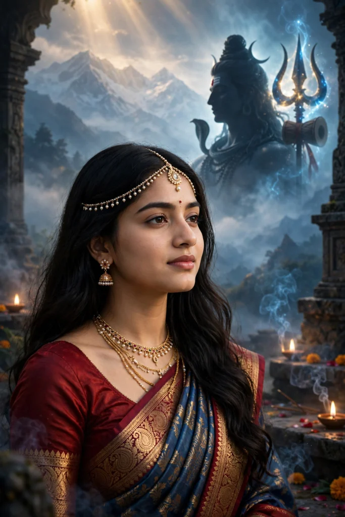 Lord Shiva Prompt for Girl Shiva Parvati Inspired Girl Look ai prompt
