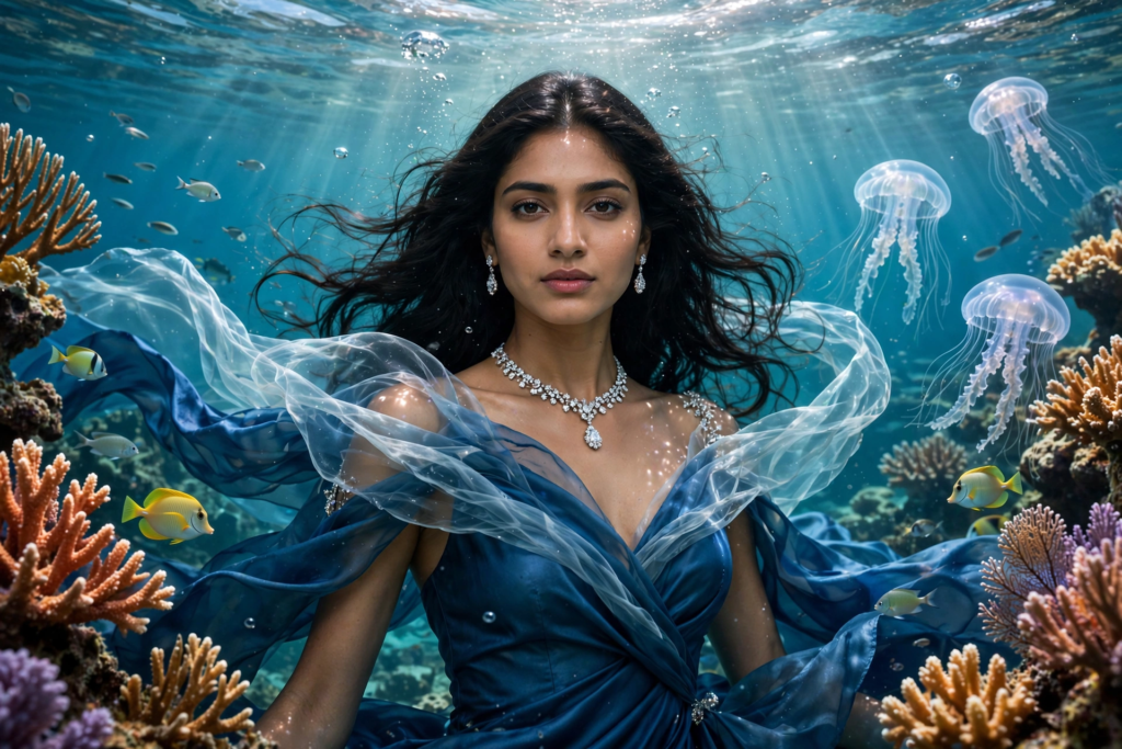 Swimming Pool Photoshoot Prompts for Gemini Girl Luxury Underwater Fashion ai prompt