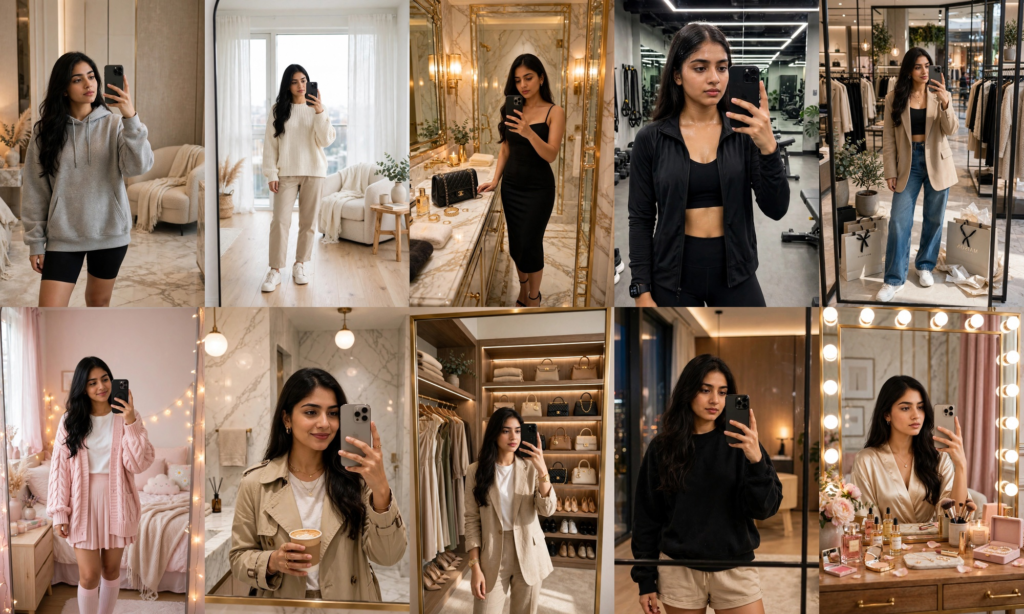 Swimming Pool Photoshoot Prompts for Gemini Girl Mirror Selfie Prompt Gemini for Girls