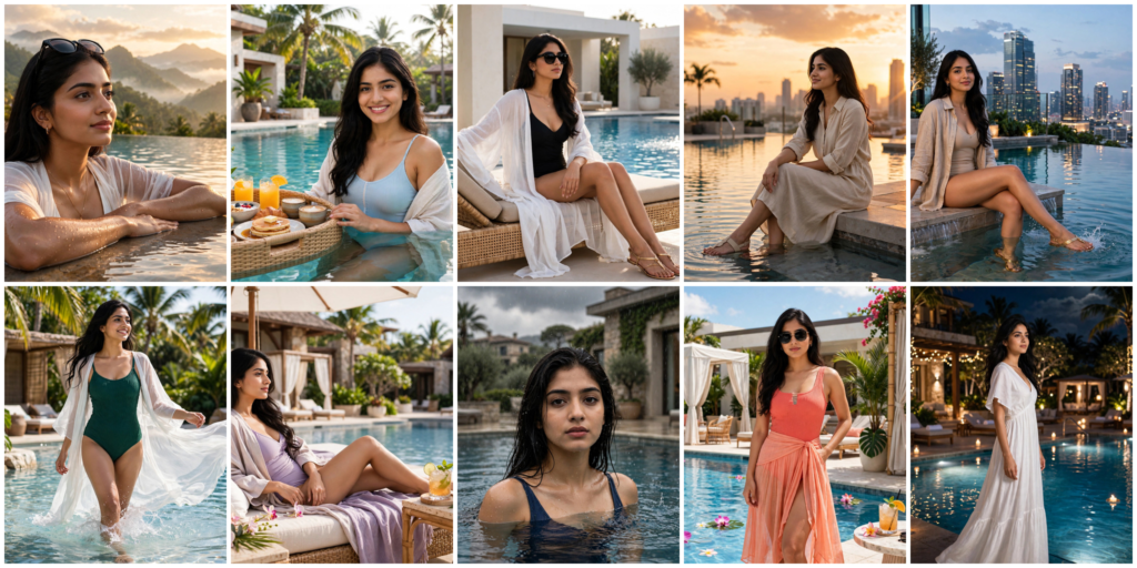 Swimming Pool Photoshoot Prompts for Gemini Girl Swimming Pool Photoshoot Prompts for Gemini Girl