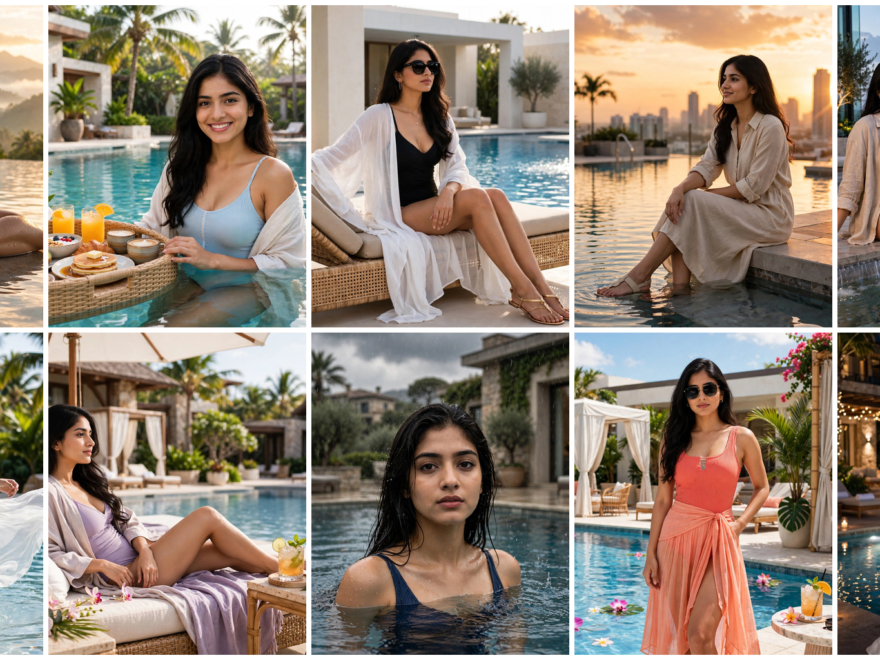Swimming Pool Photoshoot Prompts for Gemini Girl 10 Best Swimming Pool Photoshoot Prompts for Gemini Girl (Free Copy & Paste)