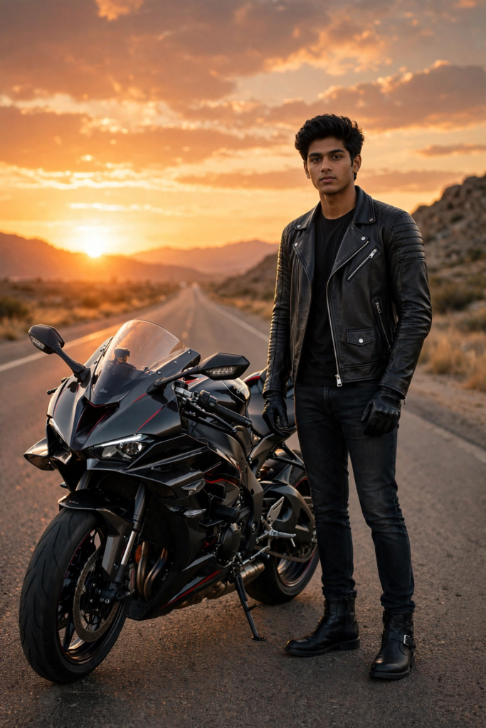 Gemini Bike Prompt for Girls Motorcycle Rider ai prompt