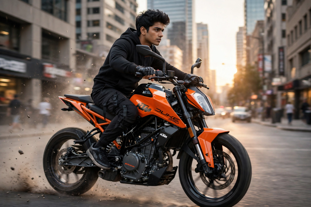 Gemini Bike Prompt for Girls KTM Duke Street King ai prompt