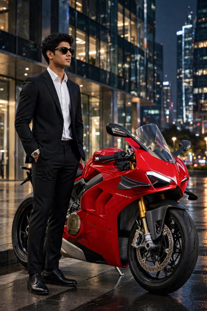 Gemini Bike Prompt for Girls Luxury Ducati Photoshoot ai prompt