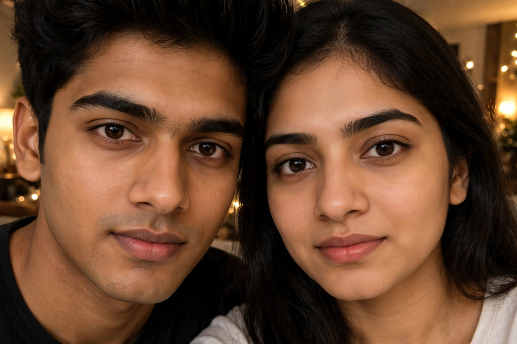 Couple Eyes Prompt ChatGPT Cozy Blanket Night Couple Eyes Selfie ai prompt