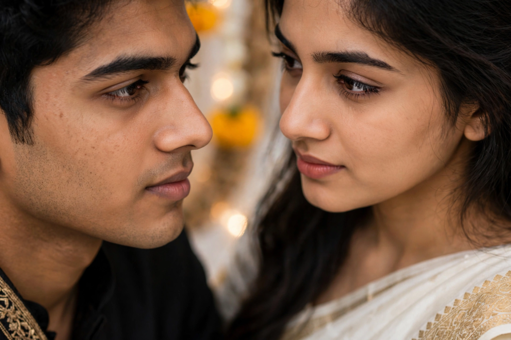 Couple Eyes Prompt ChatGPT Traditional Saree & Kurta Couple Eyes Shot ai prompt