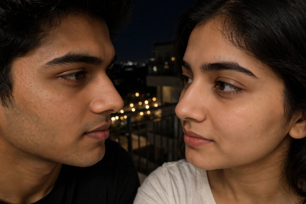 Couple Eyes Prompt ChatGPT Late Evening Balcony Couple Eyes Selfie ai prompt