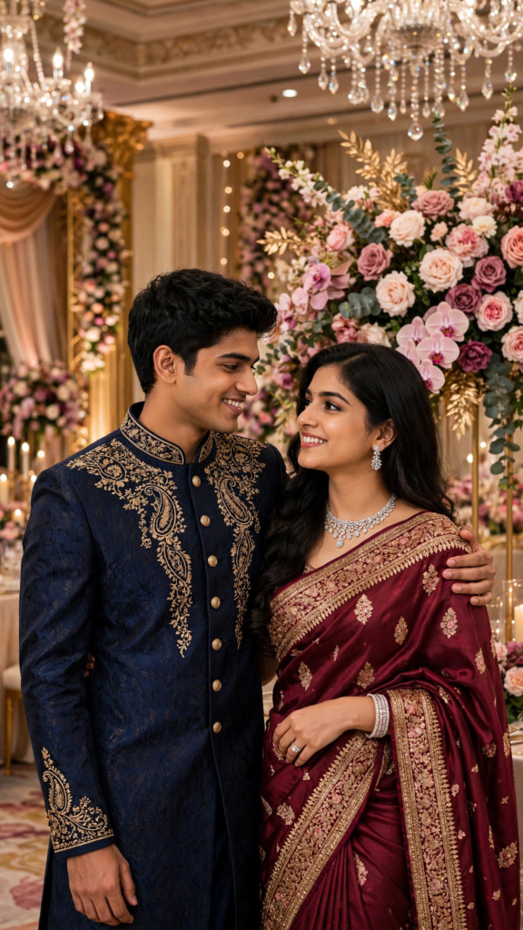 Couple Kissing Prompts for Gemini AI Royal Wedding Anniversary Portrait ai prompt