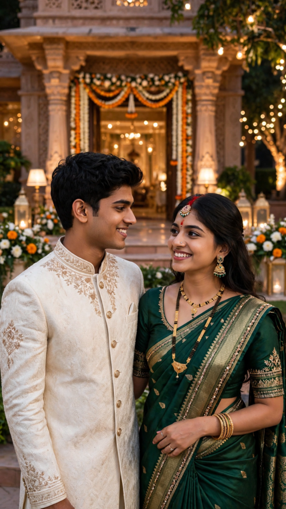 Couple Kissing Prompts for Gemini AI Family Wedding Guest Look ai prompt