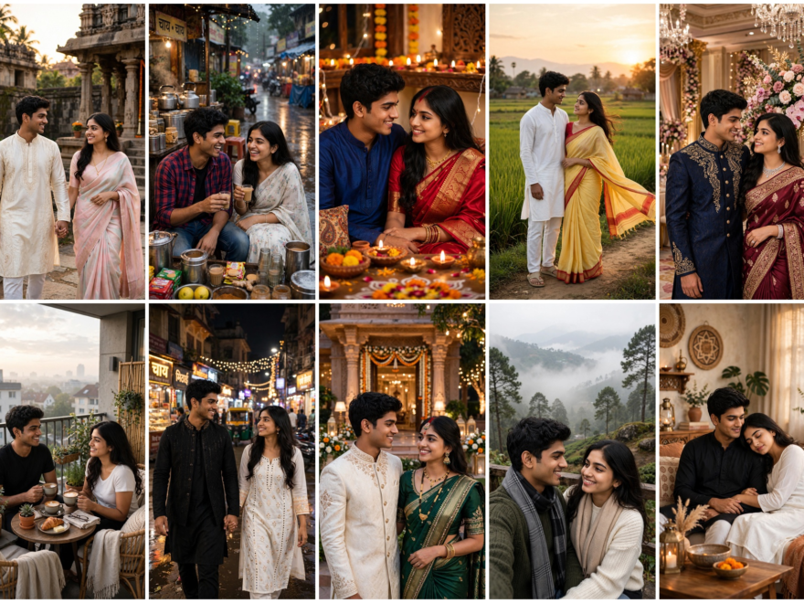 Couple Kissing Prompts for Gemini AI 10 Best Married Couple Prompt ChatGPT (2026) – Realistic Indian Husband Wife AI Photo Prompts