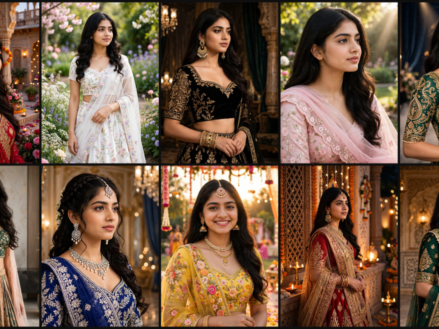 Bold Saree Prompt for Girls Lehenga Prompts for Gemini Girl: Create Stunning AI Lehenga Images with These Trending Prompts