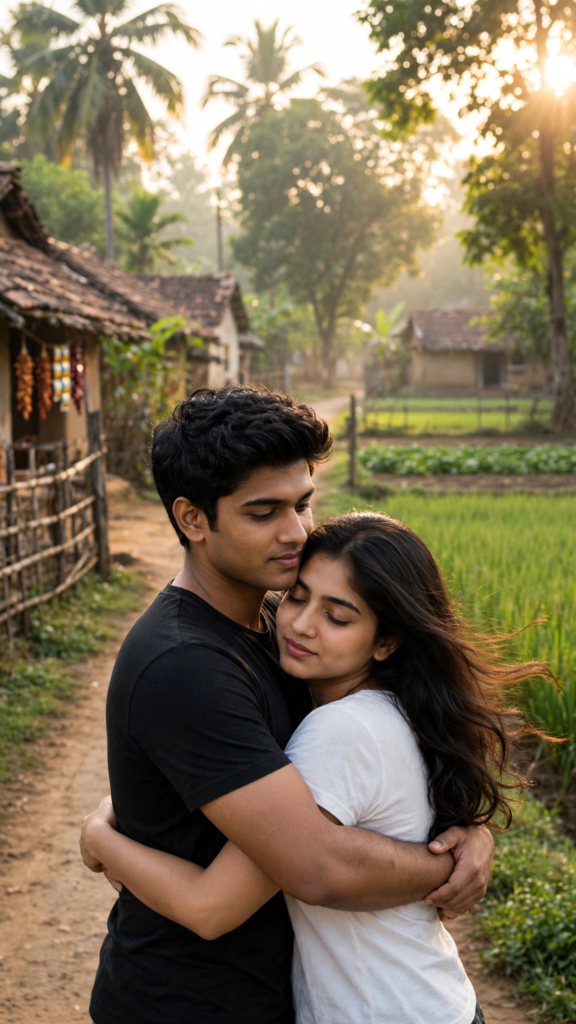 Couple Kissing Prompts for Gemini AI Village Morning Hug ai prompt