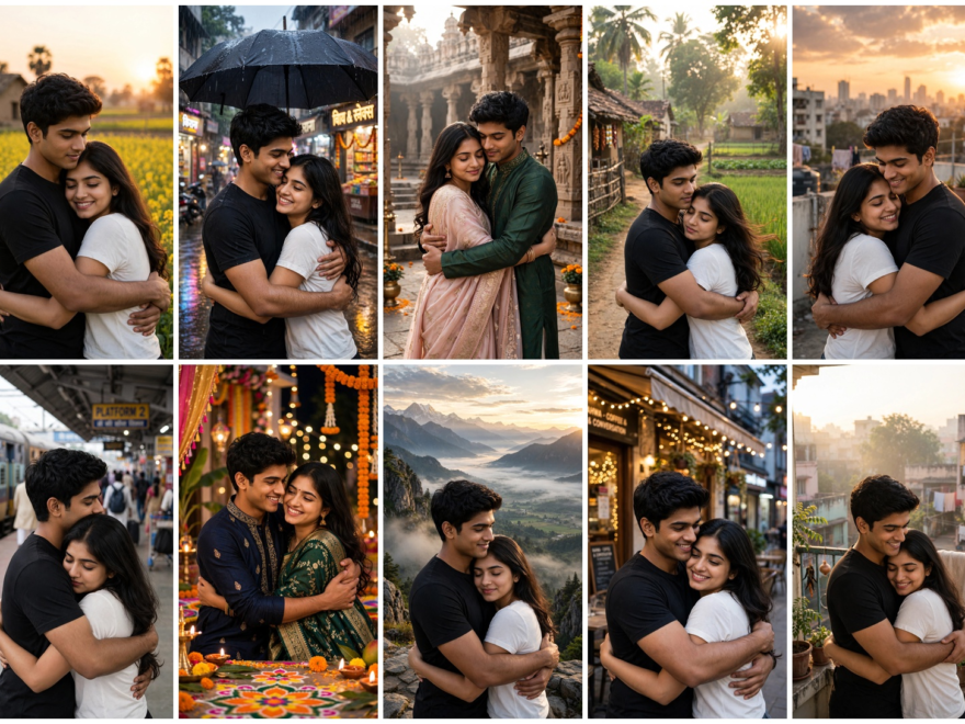 Couple Kissing Prompts for Gemini AI Couple Hug Prompt for Gemini AI (2026): 10 Ultra-Realistic Indian Romantic Photo Prompts