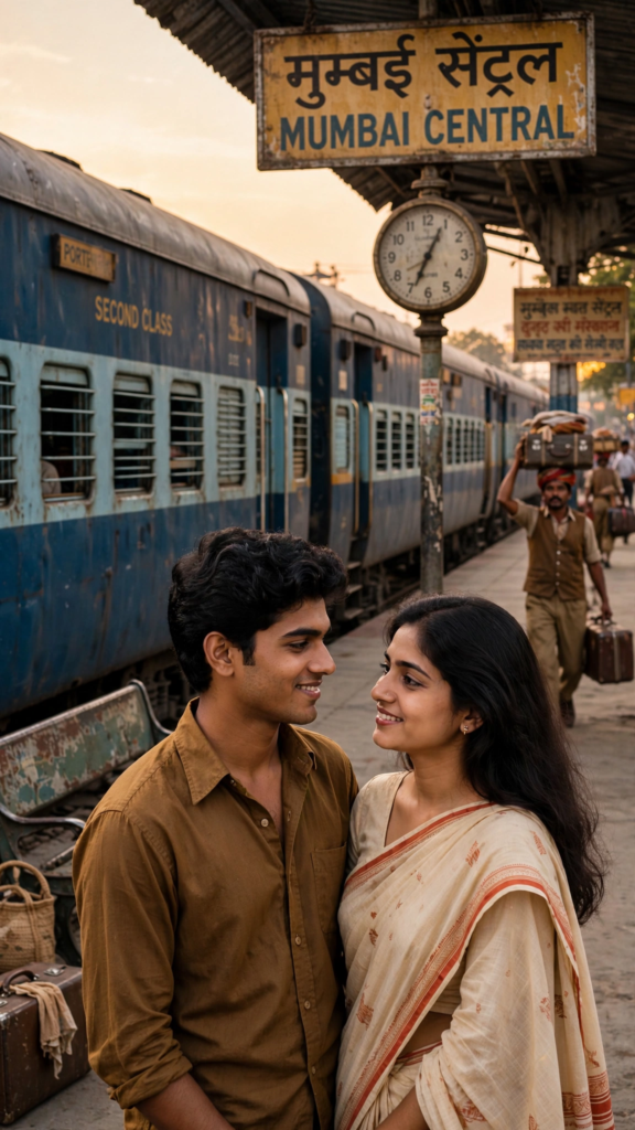 Couple Black Dress Prompt Retro Railway Station Goodbye ai prompt