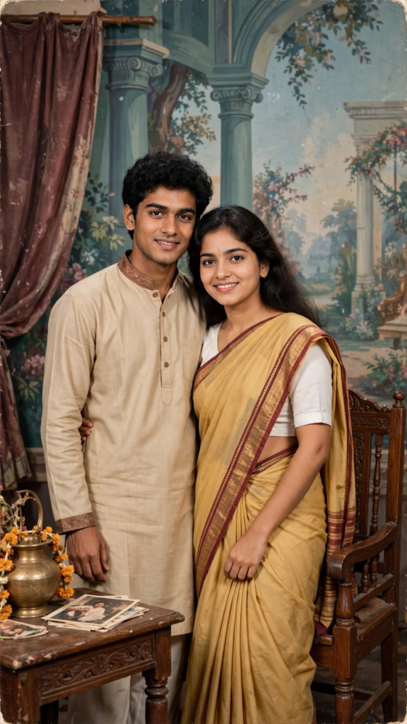 Couple Black Dress Prompt Classic Studio Portrait ai prompt