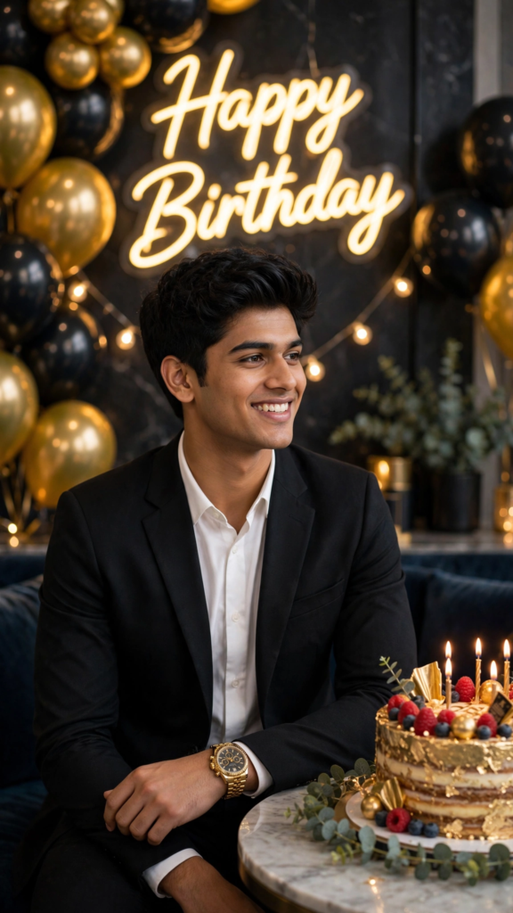 Couple Black Dress Prompt Luxury Birthday Celebration ai prompt
