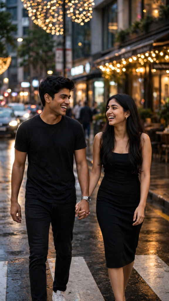 Couple Black Dress Prompt Black Outfit Street Photography ai prompt