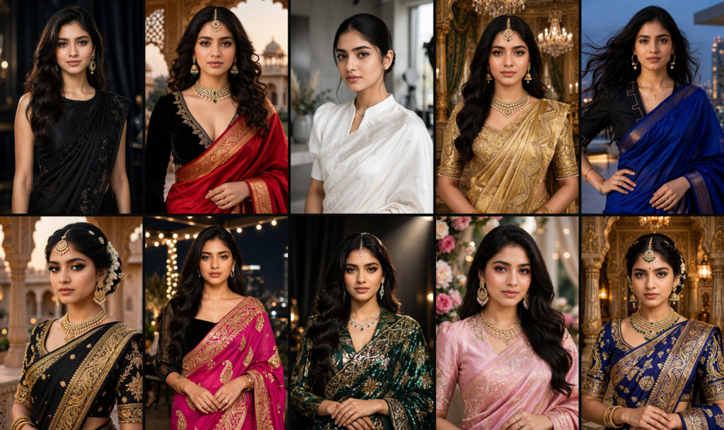 Prompt for Gemini AI Girl Style Bold Saree Prompt for Girls