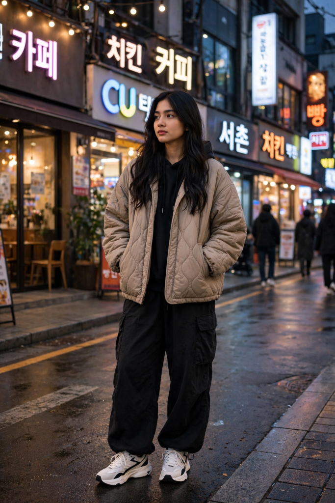 South Indian girl look prompt ChatGPT Korean Street Style ai prompt