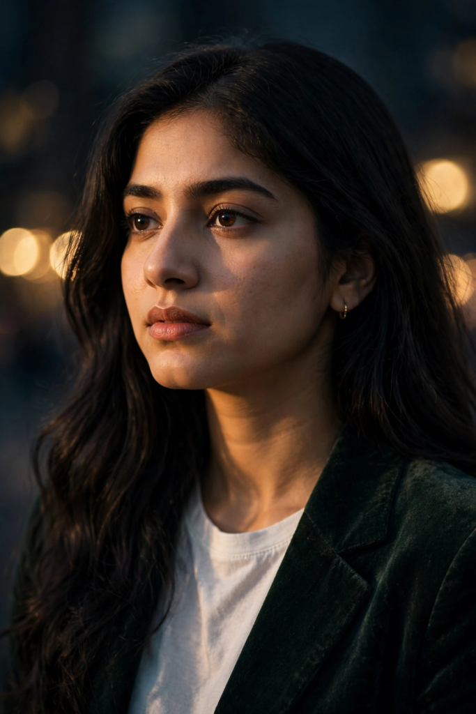 South Indian girl look prompt ChatGPT Cinematic Portrait ai prompt