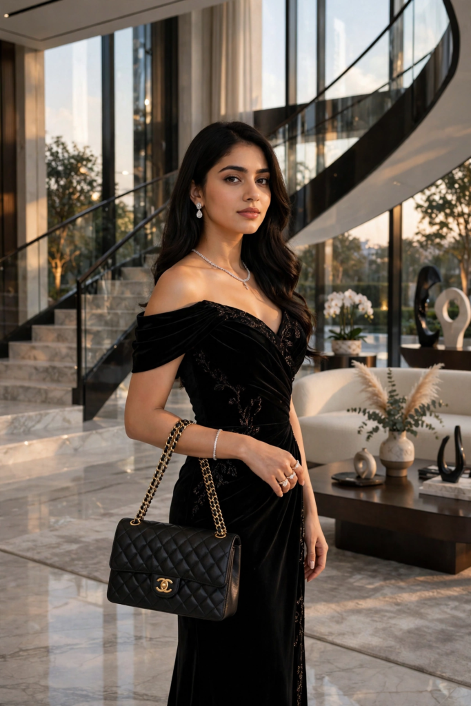 South Indian girl look prompt ChatGPT Luxury Mansion Queen ai prompt