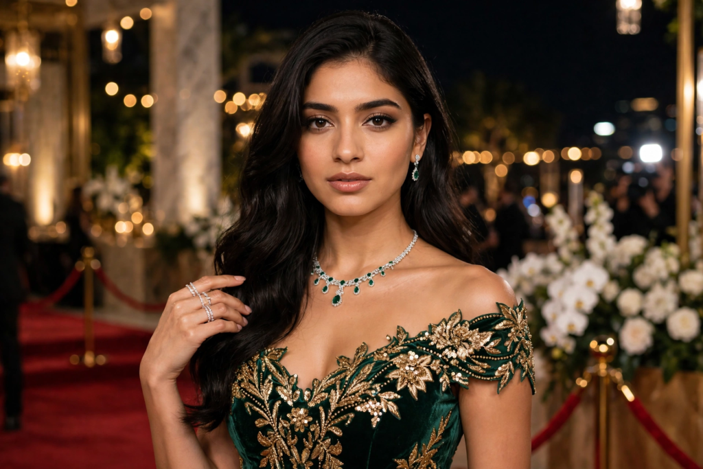 South Indian girl look prompt ChatGPT Luxury Night Party Glamour ai prompt