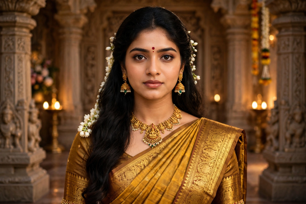 Underwater Prompt for Girls Traditional South Indian Saree Look ai prompt