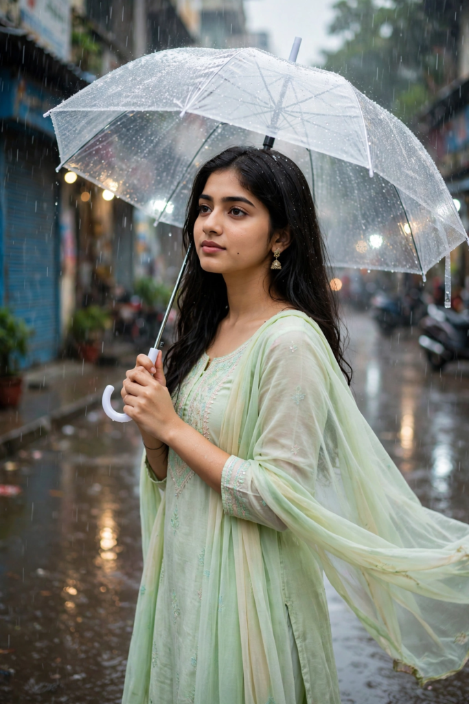 Prompt for Gemini AI Girl Style Monsoon Kurti Aesthetic Look ai prompt