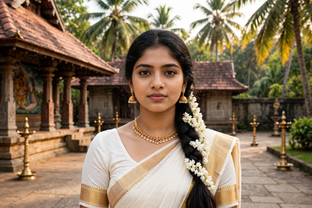Underwater Prompt for Girls Kerala Kasavu Saree Girl Look ai prompt