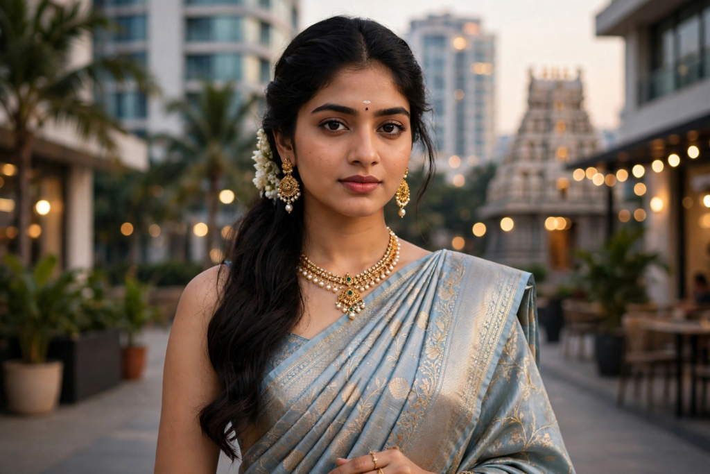 Underwater Prompt for Girls Modern South Indian Fashion Influencer Look ai prompt