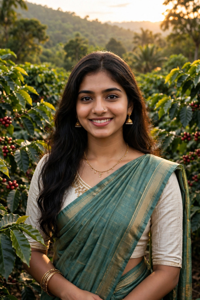 Underwater Prompt for Girls South Indian Coffee Plantation Girl Look ai prompt