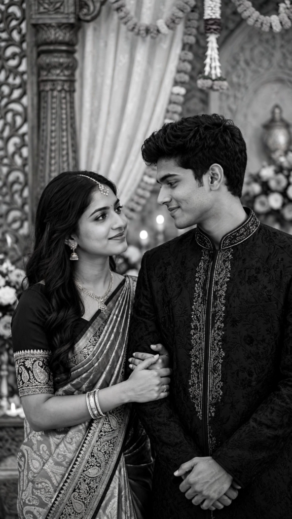 black and white couple photo prompt for Gemini black and white couple photo prompt for Gemini