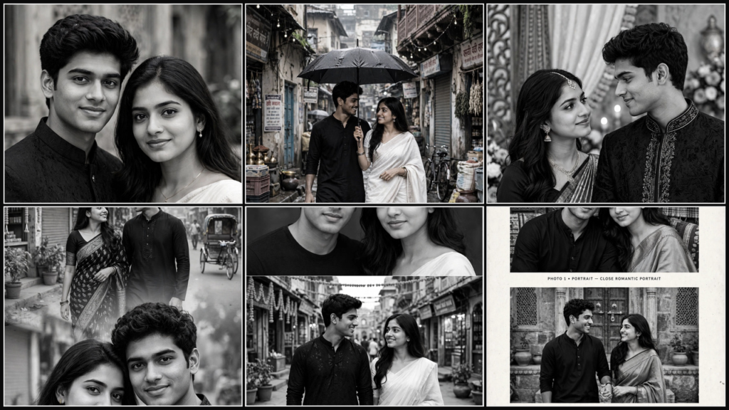 black and white couple photo prompt for Gemini black and white couple photo prompt for Gemini