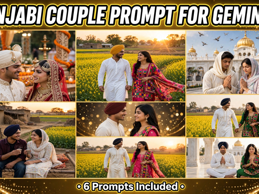 Punjabi Couple Prompt for Gemini AI Punjabi Couple Prompt for Gemini AI (Free HD AI Photo Prompts)